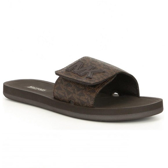 mk logo slide sandal